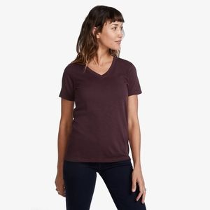 American Giant Premium Slub V Neck Tee Dark Wine S